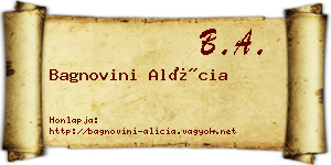 Bagnovini Alícia névjegykártya